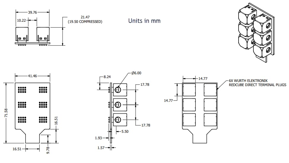 Mechanical Drawing - LoadSlammer 360A DC PTO Narrow Connector